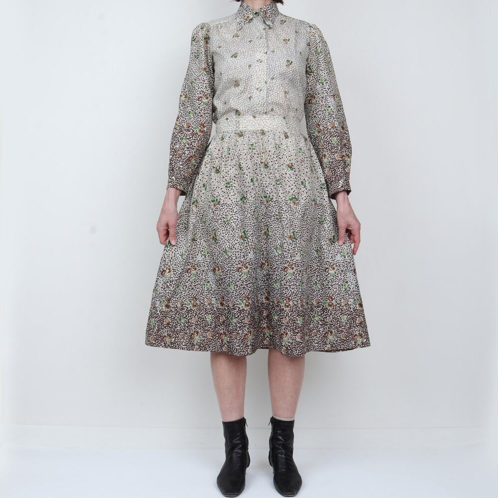 Vintage 1970s California Girl Printed Skirt Set M/L